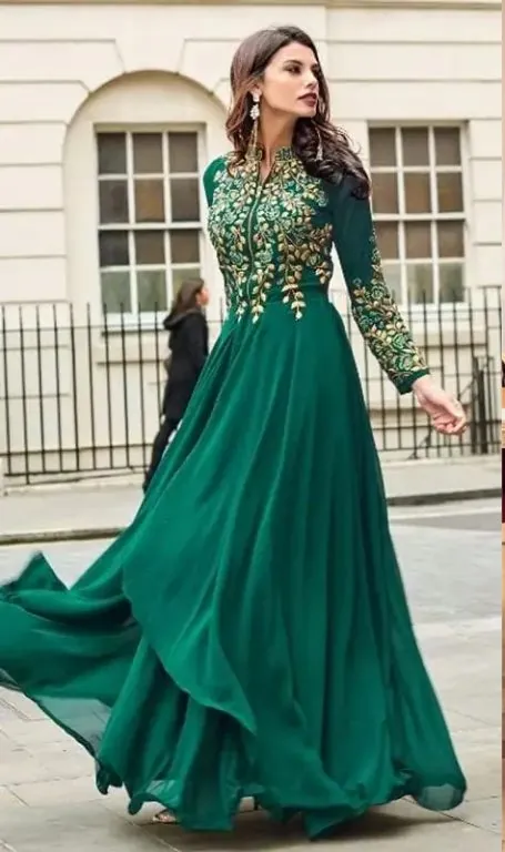 Teal anarkali gown