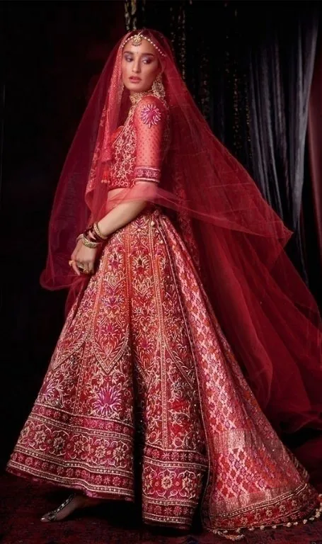 Bridal lehenga in rose and gold