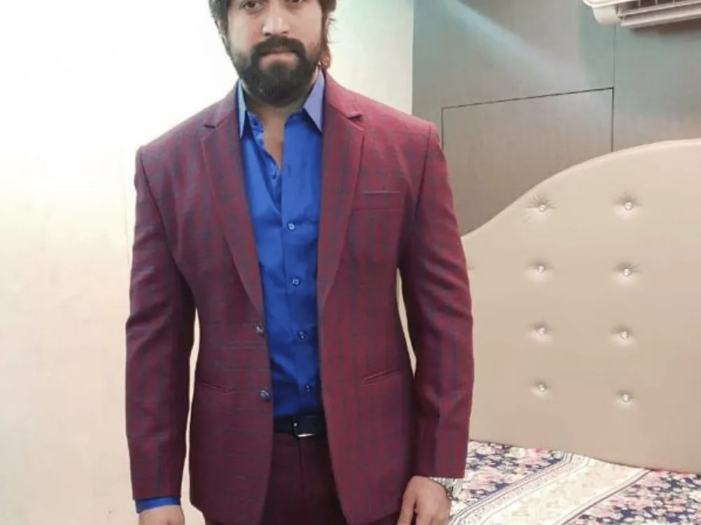 Rocking Star Yash in a bespoke maroon suit tailored by Arsu